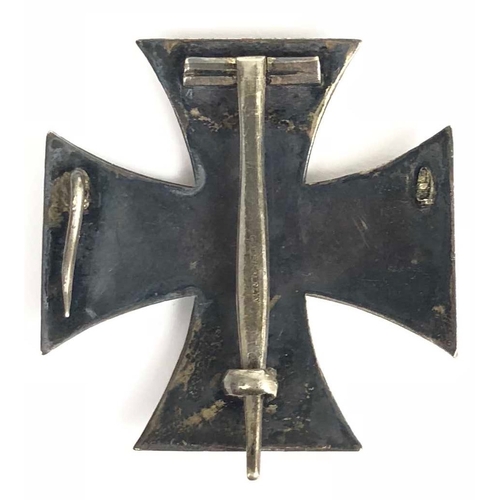 350 - German Imperial cased convex 1914 Iron Cross 1st Class by Godet, Berlin.  Fine example with silvered... 