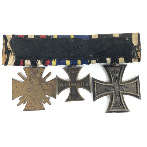 355 - German Imperial. Group of 3 medals.  1914 Iron Cross 2nd Class ... 1914 Brunswick War Merit 'Ernst A... 