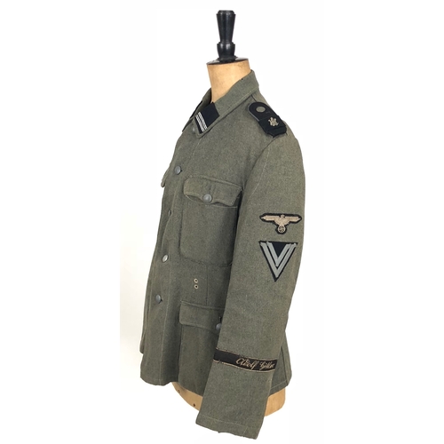 378 - German Third Reich WW2 Waffen SS Leibstandarte Adolph Hitler NCO's tunic.   Good rare SS made four p... 