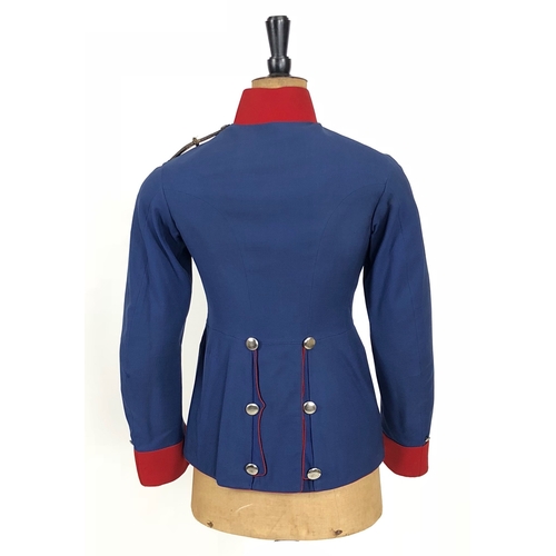 392 - Austrian Officer's tunic, possibly Dragoons.   A good scarce single-breasted, mid-blue example with ... 