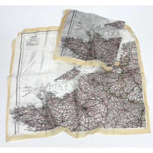 442 - Similar WW2 RAF / Special Forces Silk Escape Maps of North Europe.  The maps are coloured printed to... 