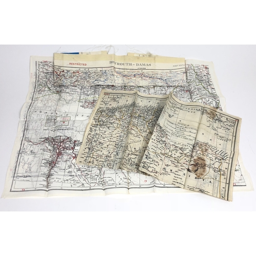 446 - WW2 Near East RAF / Special Forces Silk Escape Maps.  Printed Double Sided map K1/K2 Cyrenaica North... 