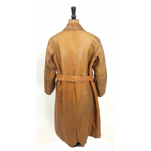 455 - WW1 Period Aviator's 3/4 Length Leather Flying Coat.  A very good example of a Great War period avia... 