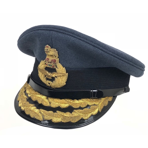 457 - RAF Elizabeth II Period Air Officer's Peaked Cap  A good post 1953 example, tailored by Bates of Lon... 