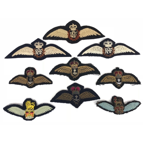 462 - 9 x Cold War Period British Pilot Wings   Early Elizabeth II Period Examples comprising: 3 x RAF ...... 