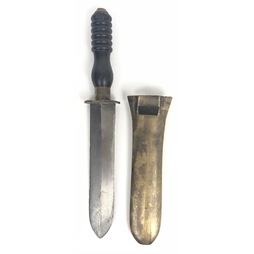 492 - Early 20th Century Siebe Gorman & Co Diving Knife  A good used example with double edged spear point... 