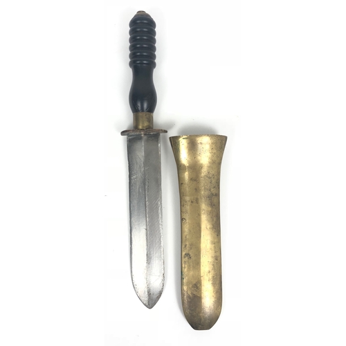 492 - Early 20th Century Siebe Gorman & Co Diving Knife  A good used example with double edged spear point... 