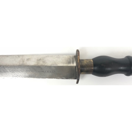 492 - Early 20th Century Siebe Gorman & Co Diving Knife  A good used example with double edged spear point... 