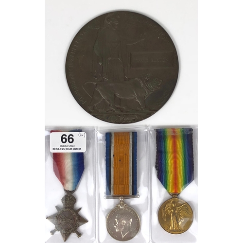 66 - WW1 1915 Royal Field Artillery Casualty Group of Medals.  Awarded to 