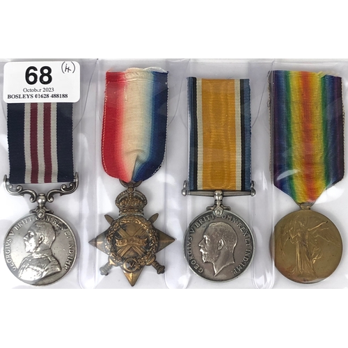 68 - WW1 Royal Field Artillery 1916 Military Medal Group of Four.  Awarded to 