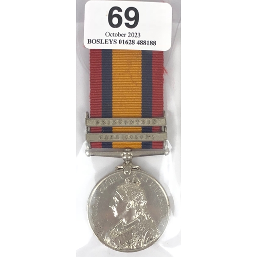 69 - Boer War Royal Field Artillery Casualty Queen's South Africa Medal.  Awarded to 