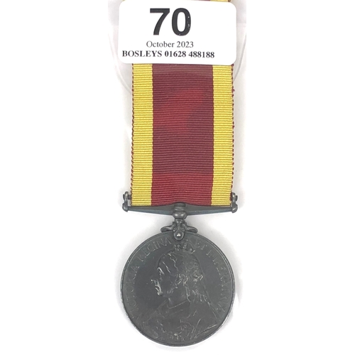 70 - Royal Navy 1900 China Medal to HMS Bonaventure.  Awarded to 