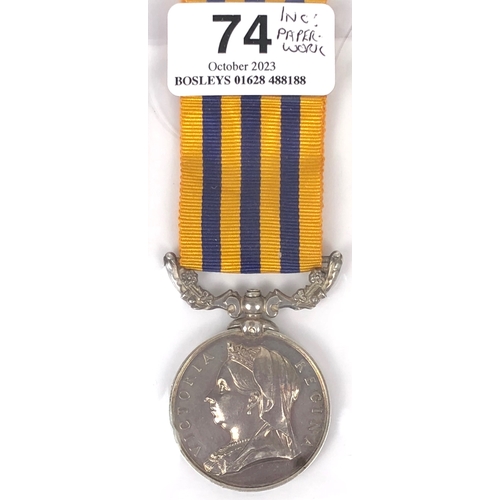 74 - British South Africa Company Medal Bechuanaland Border Police.  Awarded to 1936 TROOPR J.H. BRADBURY... 