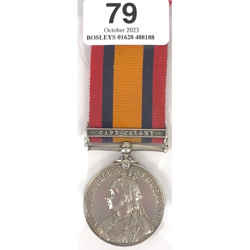 79 - Boer War King's Own Royal Lancashire Regiment Queen's South Africa Medal. Awarded to 