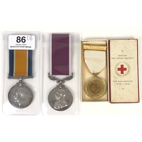 WW1 Queen Mary's Army Auxiliary Corps Medal etc.   Comprising: British War Medal awarded to 6830 WKR L.F. MAYNARD Q.M.A.A.C.   Army Long Service & Good Conduct Medal (GVR) 1851543 W.O. CL II W. SHAW RE.    British Red Cross Society 1914-1918 Service Medal, contained in original box, this with pencil name Miss Hails. (3 items)        The BRCS Service medal possibly awarded to a Miss Hails who served with the 2nd Durham V.A Hospital Mill Dam South Shields 1918/19.