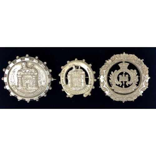 158 - 3 Essex Regiment Hollow Regimental Sweetheart Brooches. The first embossed with the title 1st Battn ... 