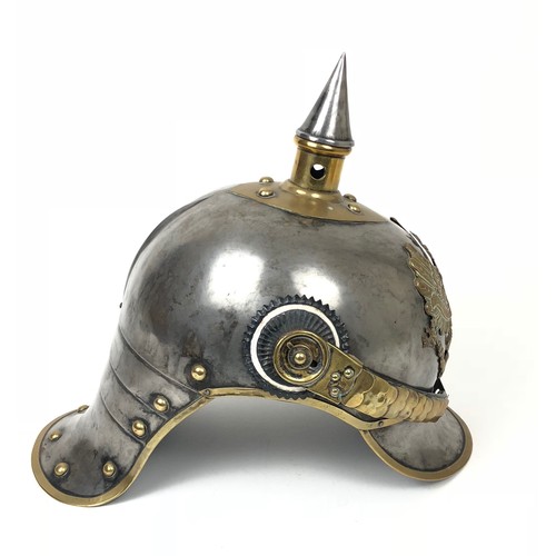 309 - WW1 Imperial Prussian Cuirassier's issue helmet.  A scarce Great War example. Steel skull mounted wi... 