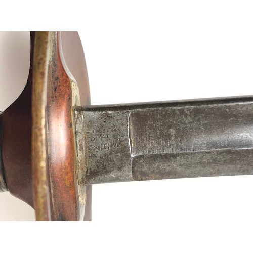 481 - American Civil War Period 1840 Pattern Sword.  This example is stamped to the forte of the blade US ... 