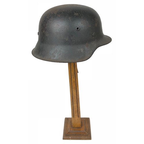 344 - German Third Reich Luftwaffe Single Decal Steel Helmet.  A scarce raw edge example with Luftwaffe ea... 