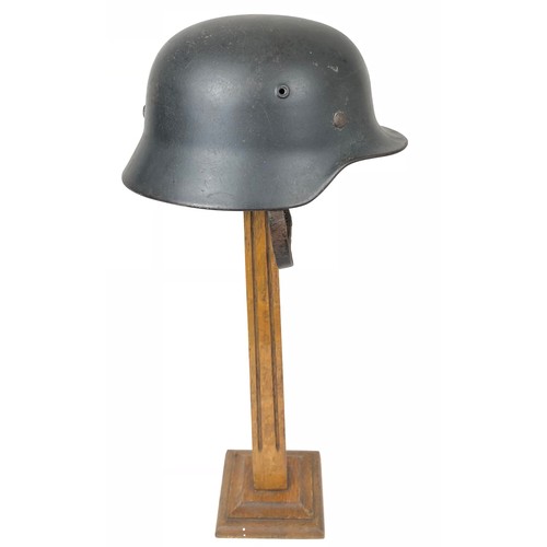 347 - German Third Reich Luftwaffe Single Decal Steel Helmet.  A scarce rolled edge example with Luftwaffe... 