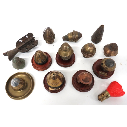 168 - Selection Of 14 Inert Shell Fuses
various fuse heads including British and German, WW1 examples. &nb... 