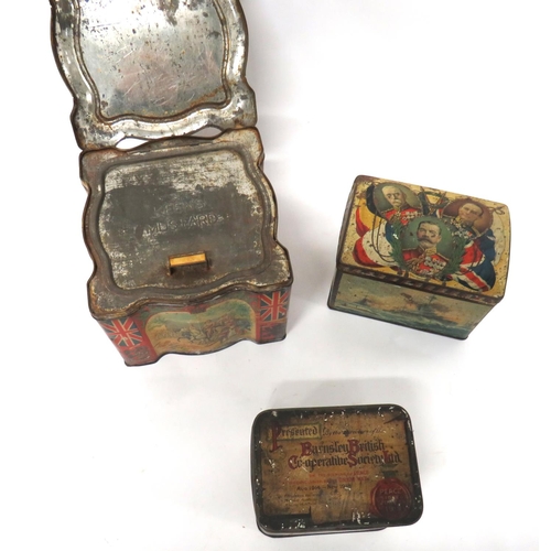 179 - Three Boer War/WW1 Keens Mustard Patriotic Transfer Printed Tins
consisting a scroll edge tin with B... 