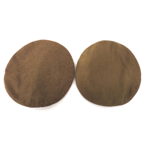 193 - Two WW2 General Service Berets
khaki crown, body and lower band.  One with internal maker's sta... 