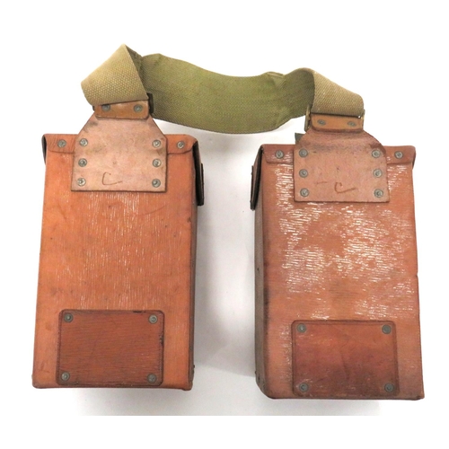 223 - Pair Of 1939 Pattern Leather Utility Pouches
brown grained leather, rectangular pouches.  Top f... 