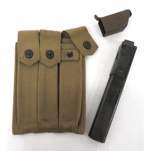 253 - American M3 Grease Gun Magazine And Loader
blued steel stick magazine.  Together with pressed s... 