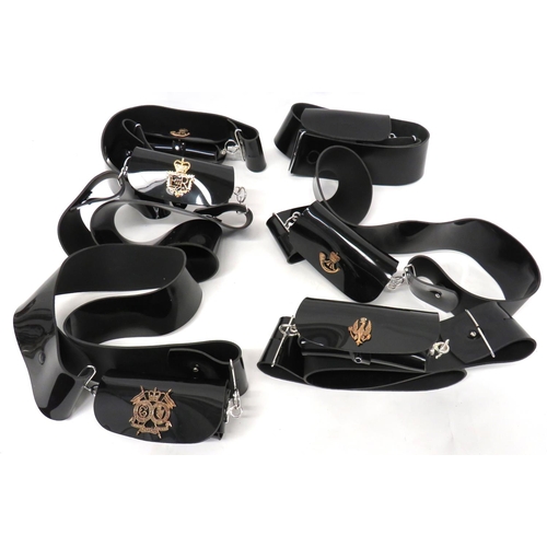 277 - Six Current Manufacture Cross Belts And Pouches
black, composite plastic pouches.  2  with... 