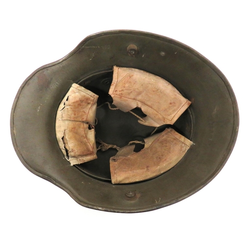 335 - Imperial German M1916 Steel Helmet
green painted crown of typical form with lower rolled edge brim. ... 