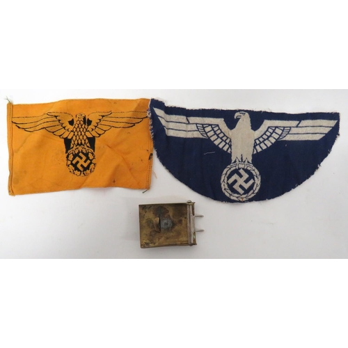 345 - German Third Reich SA Belt Buckle
brass buckle with central eagle holding wreath and central swastik... 