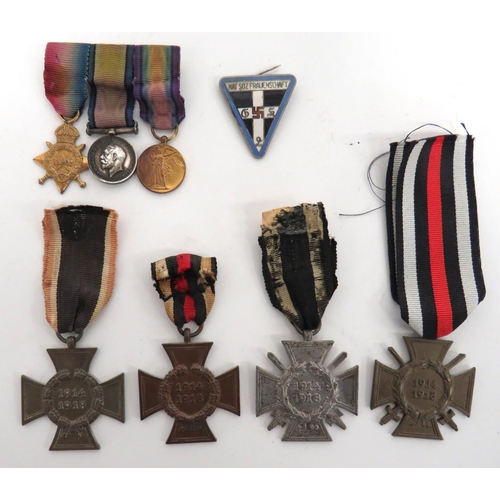 349 - 4 x Imperial German Medals
consisting 2 x WW1 War Merit Cross with swords ... 2 x WW1 War Merit Cros... 