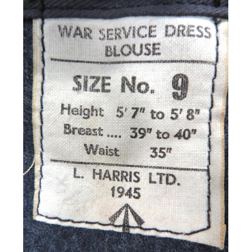 354 - WW2 Dated RAF War Service Battledress Jacket And Trousers
blue grey woollen, single breasted, closed... 