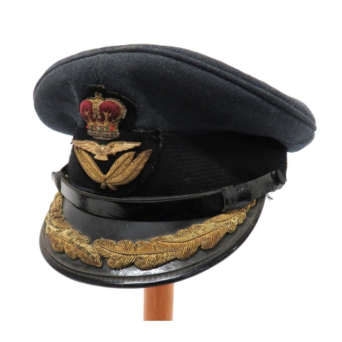 359 - Royal Air Force Post 1953 Group Captain's Service Dress Cap
blue grey crown and body.  Black pa... 