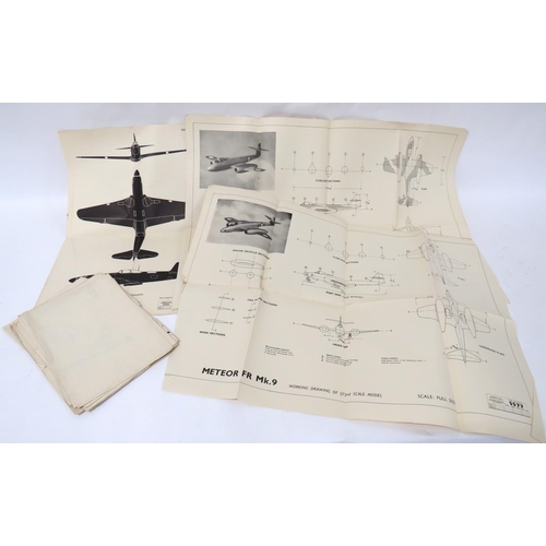 365 - 12 x Post War Identification Posters
including Meteor MK10 ... Hunter F MK1 ... Bristol Freighter MK... 