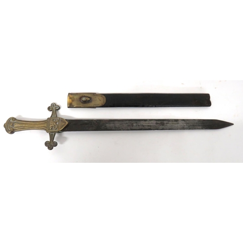 369 - 1856 Pattern Drummer's Sword MKI
19 inch, double edged, spear point blade.  Traces of foliage e... 