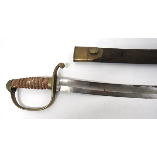 378 - Mid 19th Century Constabulary Pattern Short Sword
24 inch, single edged, slightly curved blade with ... 