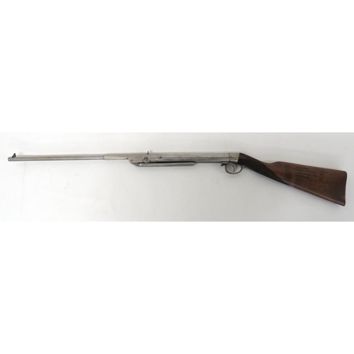 384 - Pre War Lincoln Jeferies Air Rifle
.177, 18 3/4 inch, hinged barrel.  Front blade sight and rear V s... 