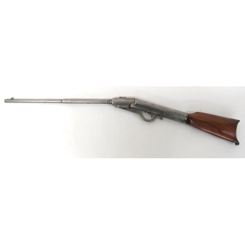 388 - Late 19th Century German Gem Air Rifle
.25, 21 1/4 inch, part octagonal, hinged barrel.  Front ... 