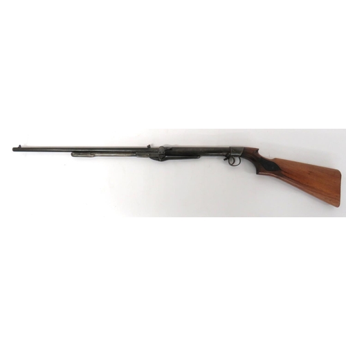 393 - BSA Improved Model D Air Rifle
.177, 19 1/2 inch, blued fixed barrel.  Front blade sight and re... 