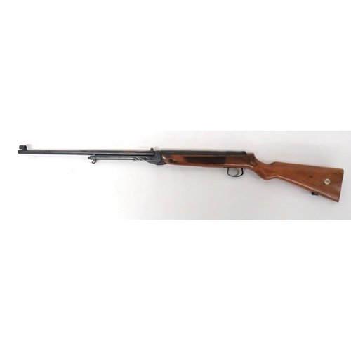 394 - Webley Mark 3 Early Pattern Air Rifle
.177, 18 3/4 inch, blued fixed barrel.  Front hooded sigh... 