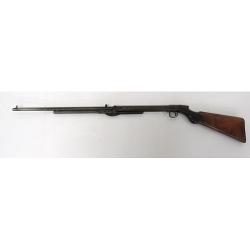 399 - BSA Standard Model Air Rifle
.22, 19 1/2 inch, blued fixed barrel.  Front blade sight and rear,... 