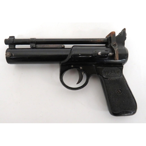 400 - Webley Junior MKII Air Pistol
.177, 6 inch, blackened, lift up cocking barrel.  Front blade sight.  ... 