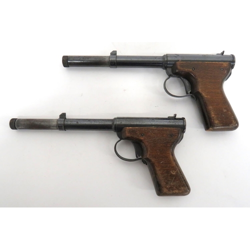 403 - Two Diana Mod 2 Air Pistol
.177, push in loading barrel.  Blackened barrel casing with front bl... 