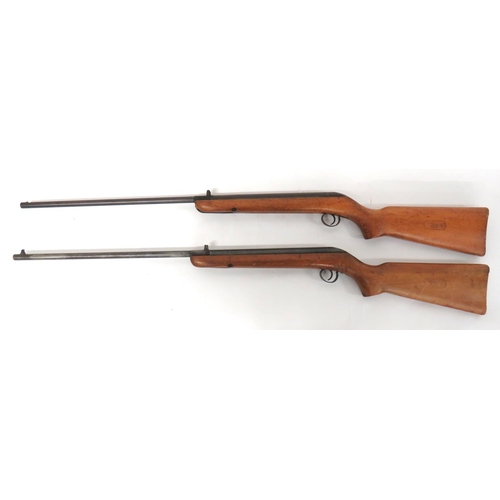 410 - Two BSA Cadet Air Rifles
.177, 18 1/2 inch, blued, hinged barrel.  Front blade sight.  Rea... 