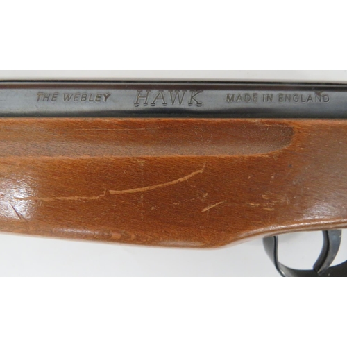 412 - Two Post War Air Rifles
consisting Webley Hawk.  .22, 16 1/2 inch, blued barrel.  Sights a... 