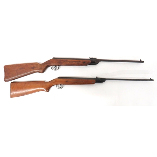 415 - Two Various Air Rifles
consisting Gelado air rifle.  .177, 15 3/4 inch, hinged barrel. Front bl... 