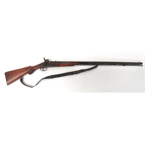 416 - Mid 19th Century Percussion Sporting Musket
28 bore, 35 1/2 inch barrel with lower rib. Front blade ... 