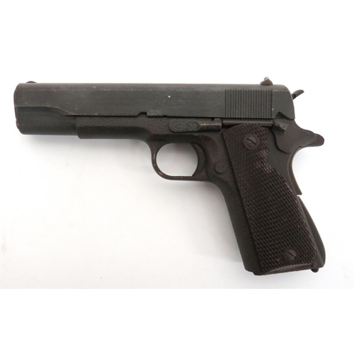 433 - Deactivated American Colt M1911 A1 Auto Pistol
.45, 5 inch, hidden barrel.  Top slide with fron... 